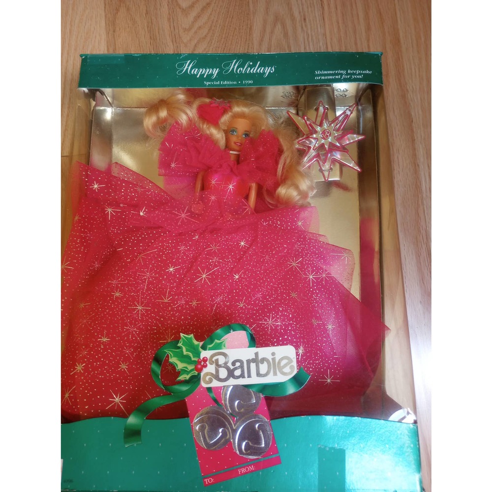 NRFB 1990 Special Edition Happy Holidays Barbie - Box Wear